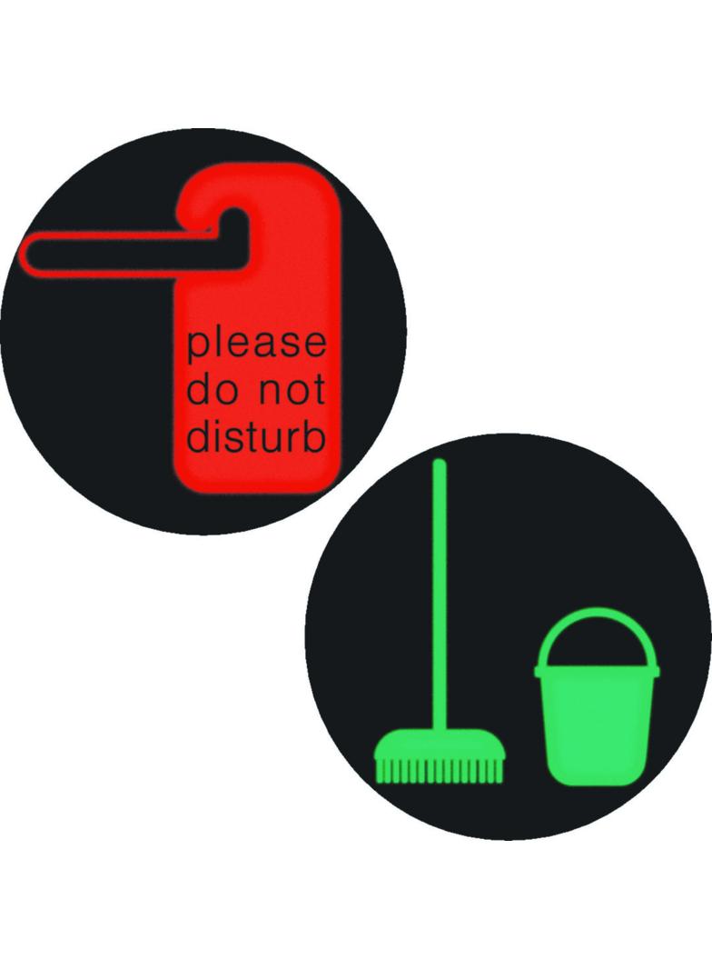 R.x Folia do sygnalizatora świetln. symbol  nie przeszkadzać/proszę posprzatać