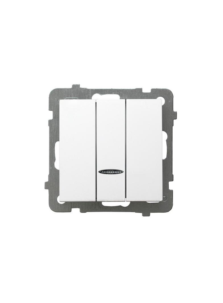 AS ANTYBAKTERYJNY Łącznik potrójny z podświetleniem niebieskim, produkt zawiera szkło fosforanowo-sr