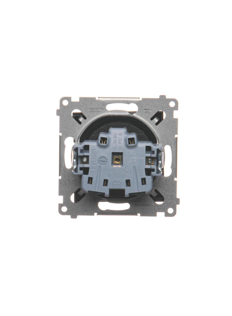 Simon 54 Gniazdo z/u i przesłonami 16A z. śrub. czarny