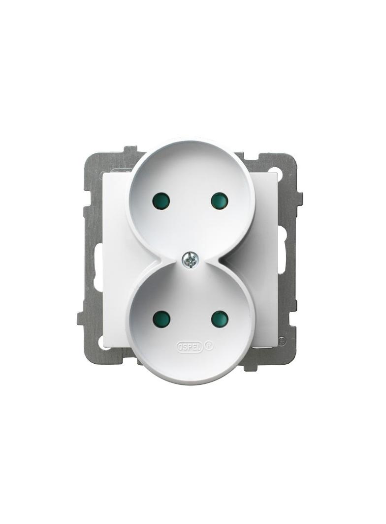 AS ANTYBAKTERYJNY Gniazdo podwójne z przesłonami torów prądowych, moduł bez ramki, produkt zawiera s