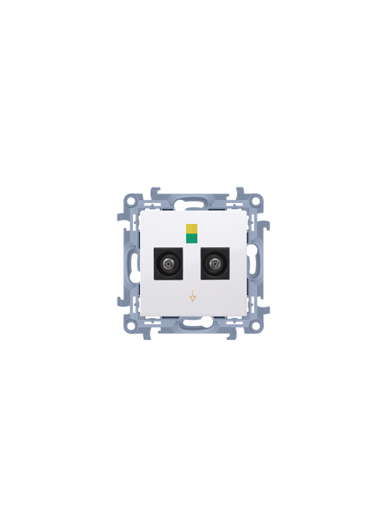 Simon 10 Gniazdo ekwipotencjalne podwójne biały