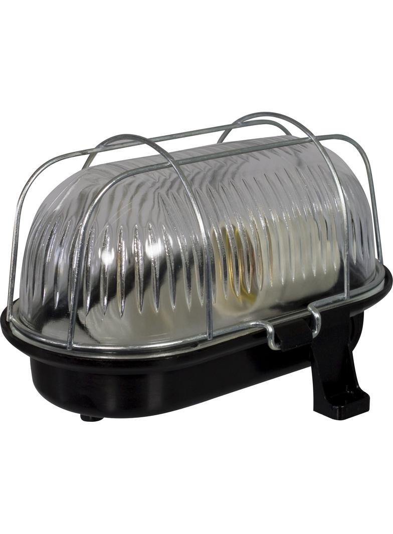 Oprawa kanałowa z siatką metalową owalna 60W, podstawa czarna IP 44 NOWOŚĆ