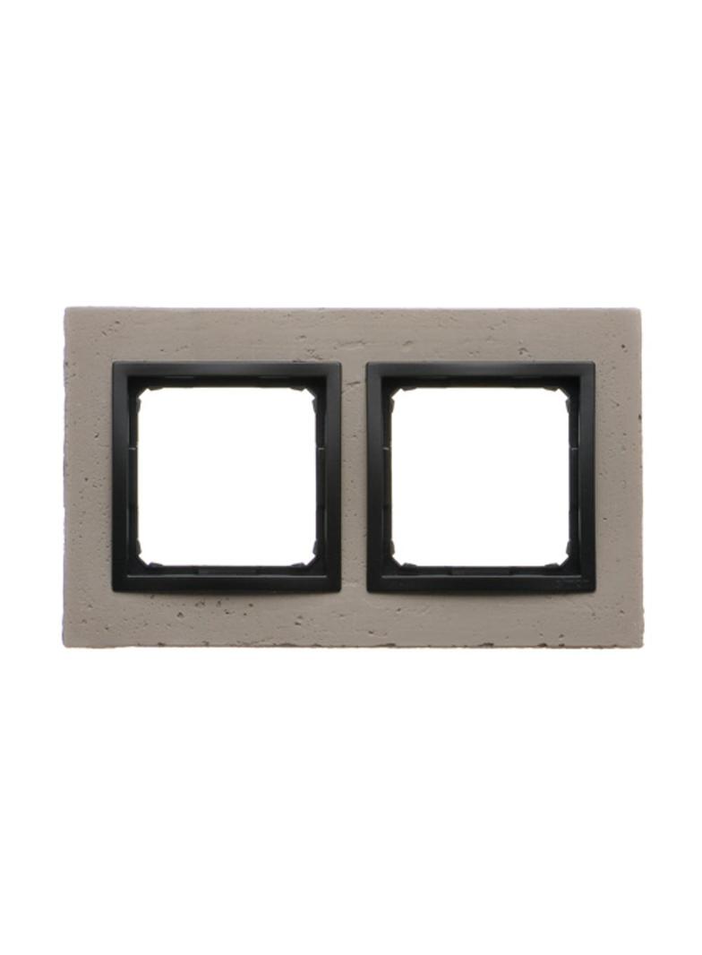 Simon 54 NATURE WMDZ-0120xS-098 Ramka 2-krotna Nature-Beton, CZARNY CHARAKTER, IP20/IP44. (IP44-nale DRN2/98 KONTAKT