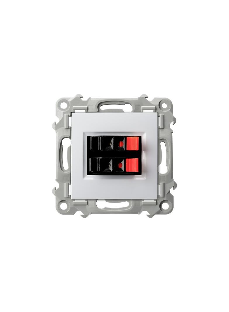 SZAFIR Gniazdo głośnikowe podwójne - kolor biały