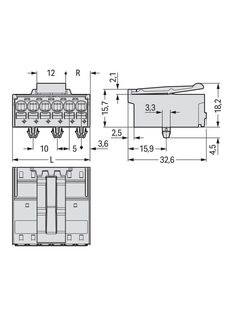picoMAX wtyk raster 5mm 6-bieg. ze stopkami zatrzaskowymi /50szt./ WAGO