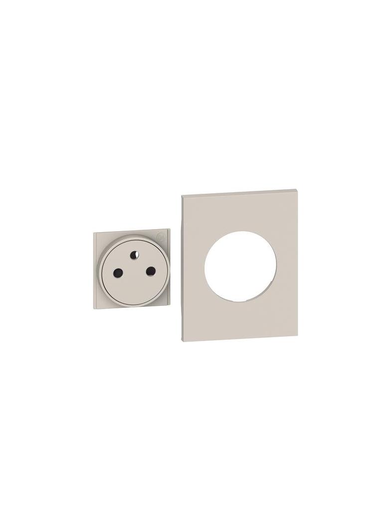 LIVING NOW - PLAKIETKA GNIAZDA PŁASKIEGO 2P+Z - 3 MODUŁY - PIASKOWY BEŻ, Bticino