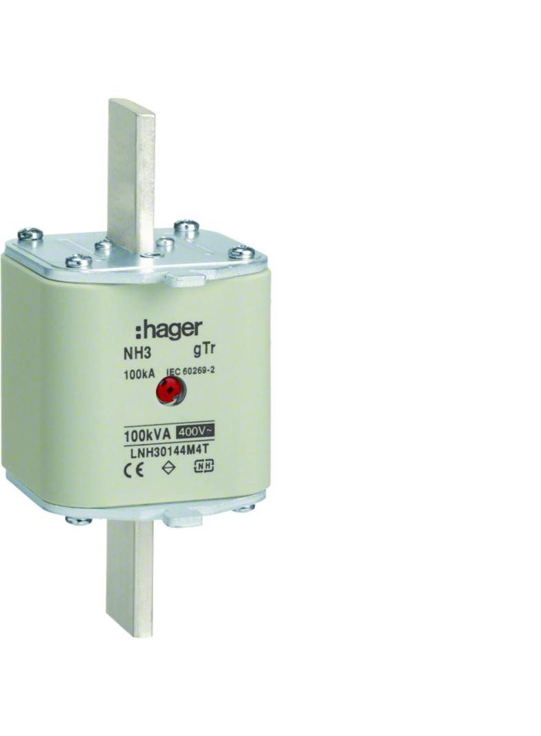 Wkładka bezp. nożowa NH3 wsk.podw. uchwyt nieiz. gTr 144A 400VAC LNH30144M4T HAGER