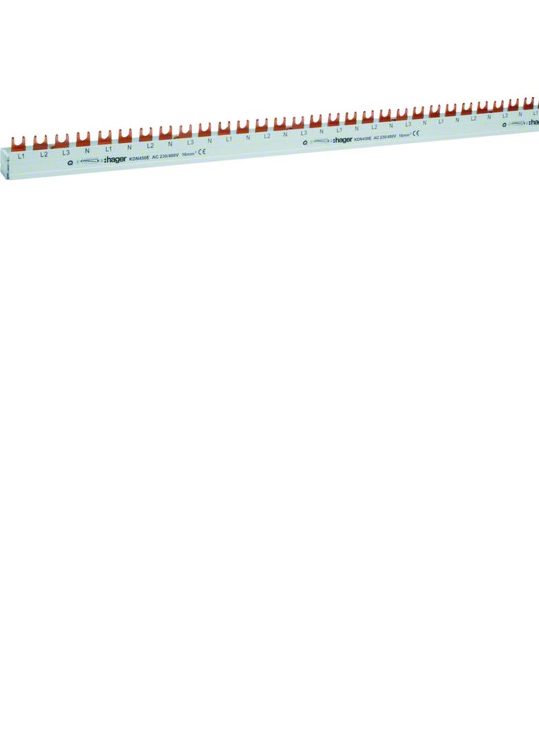 Szyna grzebieniowa widełkowa pozioma L1L2L3N L1N L2N L3N L2N 12mm2 80A 58M