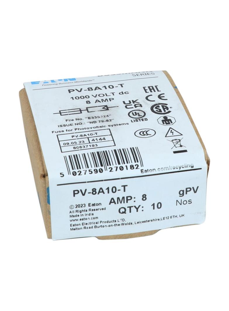 PV-8A10-T Wkładka PV cylindryczna 8A 1000V DC 10x38MM z etykietą PV-8A10-T EATON