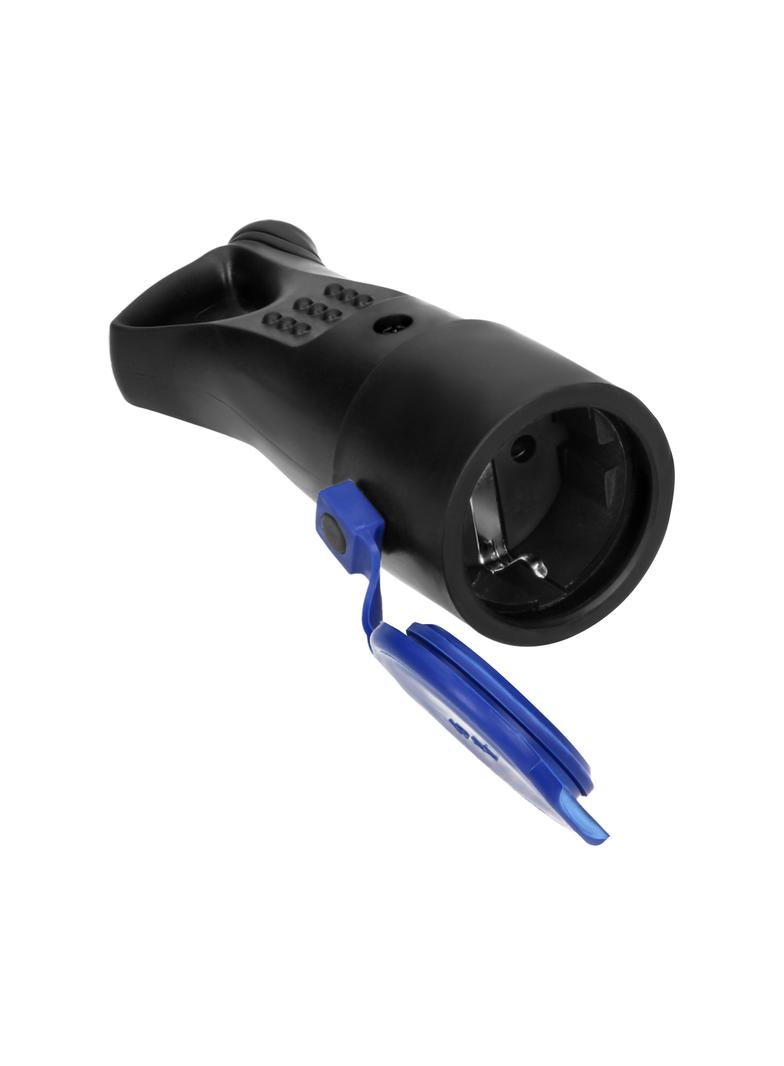 Hermetyczne gniazdo gumowe 2P+Z, proste, IP44, czarne, wersja Schuko OR-AE-1370(GS) ORNO
