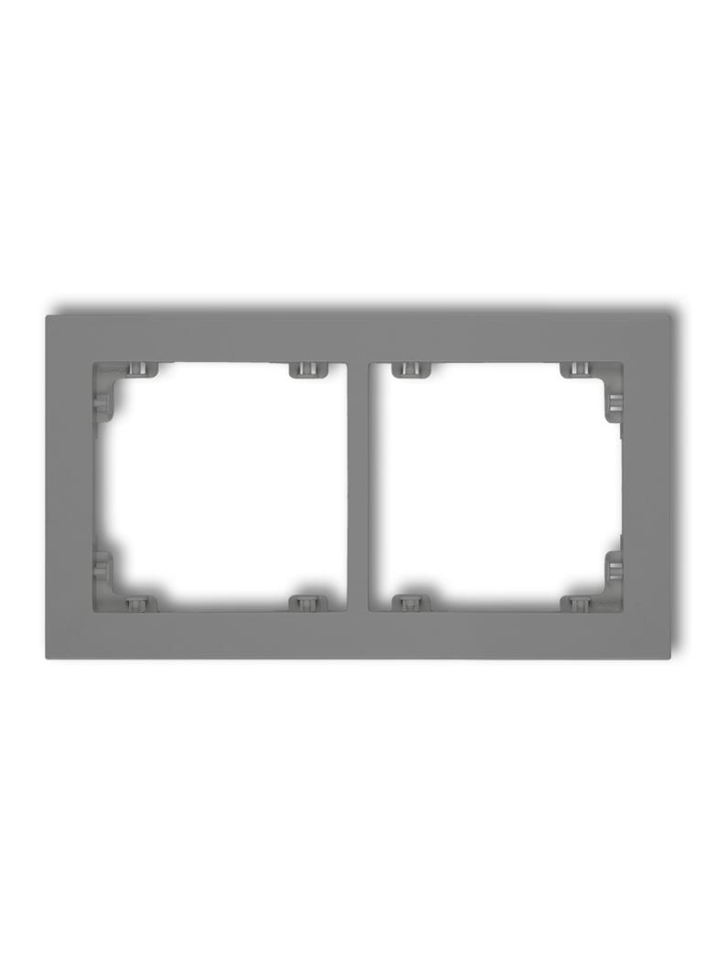 DECO Ramka uniwersalna podwójna z tworzywa szary mat