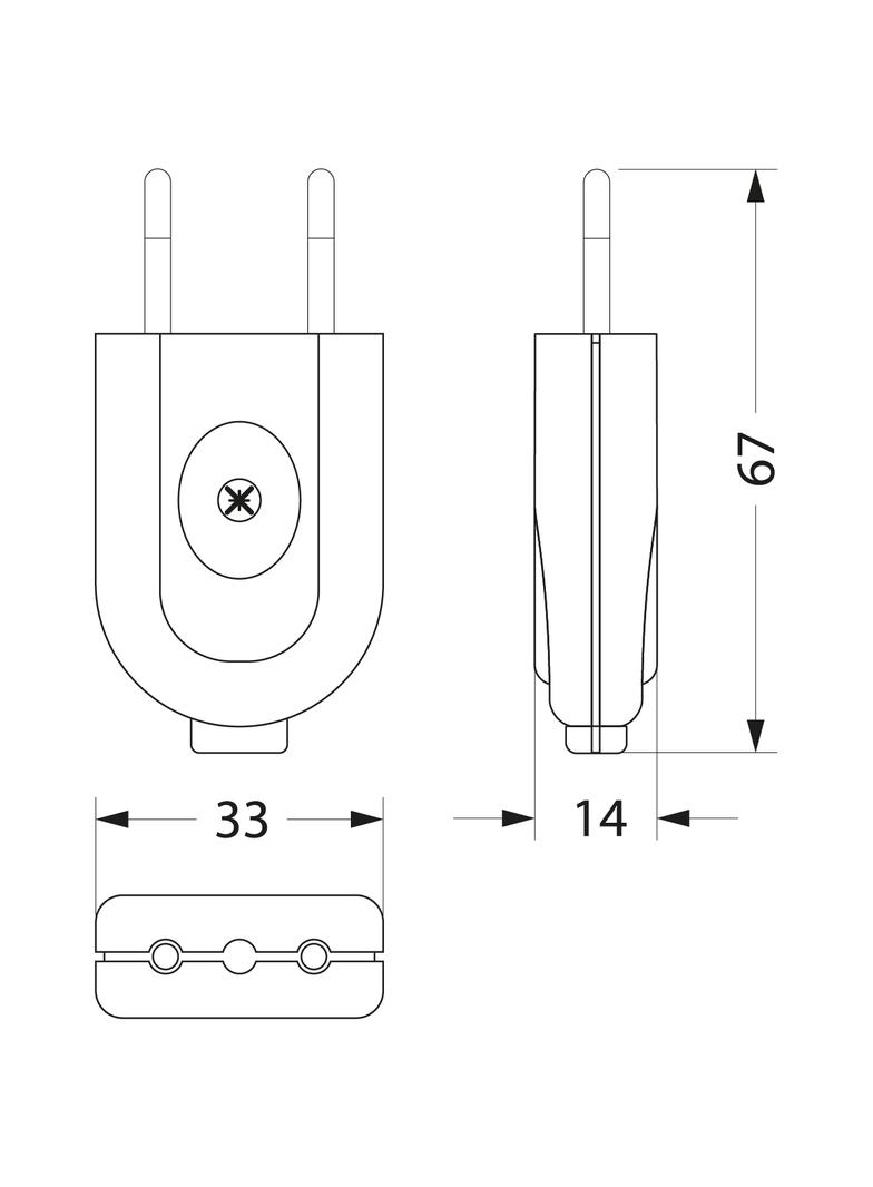 FWC wtyczka płaska czarna 51.222 OPATÓWEK