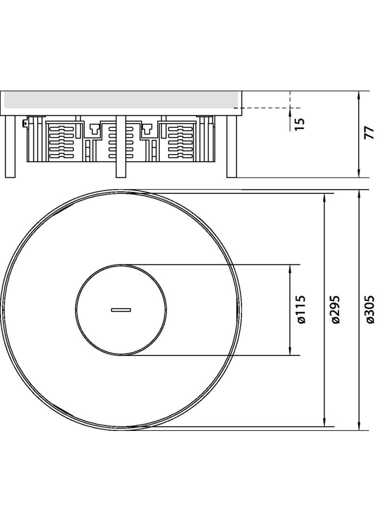 tehalit.VE-EE Pokrywa tubus IP54 5kN EKR12 fi306 15mm stal nierdzewna EKR120TM15 HAGER
