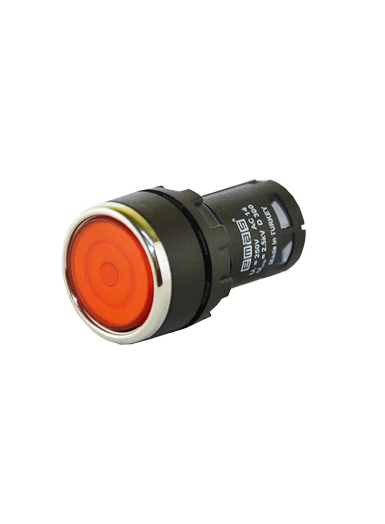 Przycisk monoblok, stabilny, kryty, czerwony, 1NC