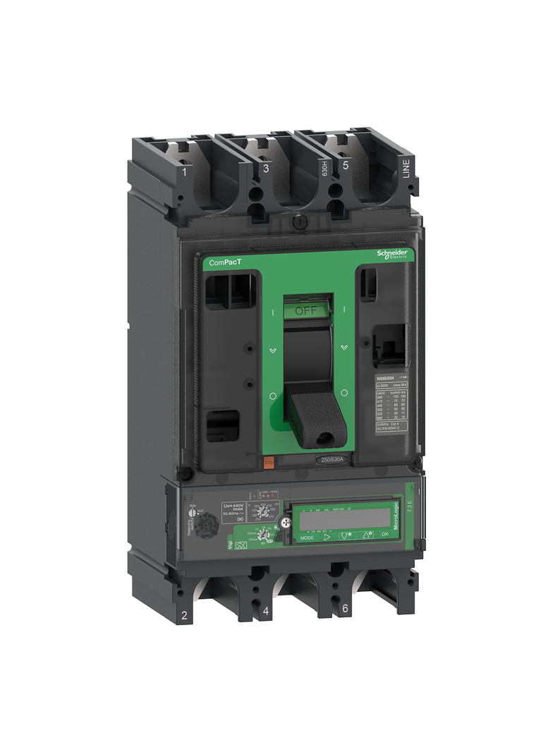 Wyłącznik, ComPacT NSX, NSX630H, Mic7.3E, 570A, 3P, 70kA, Vigi