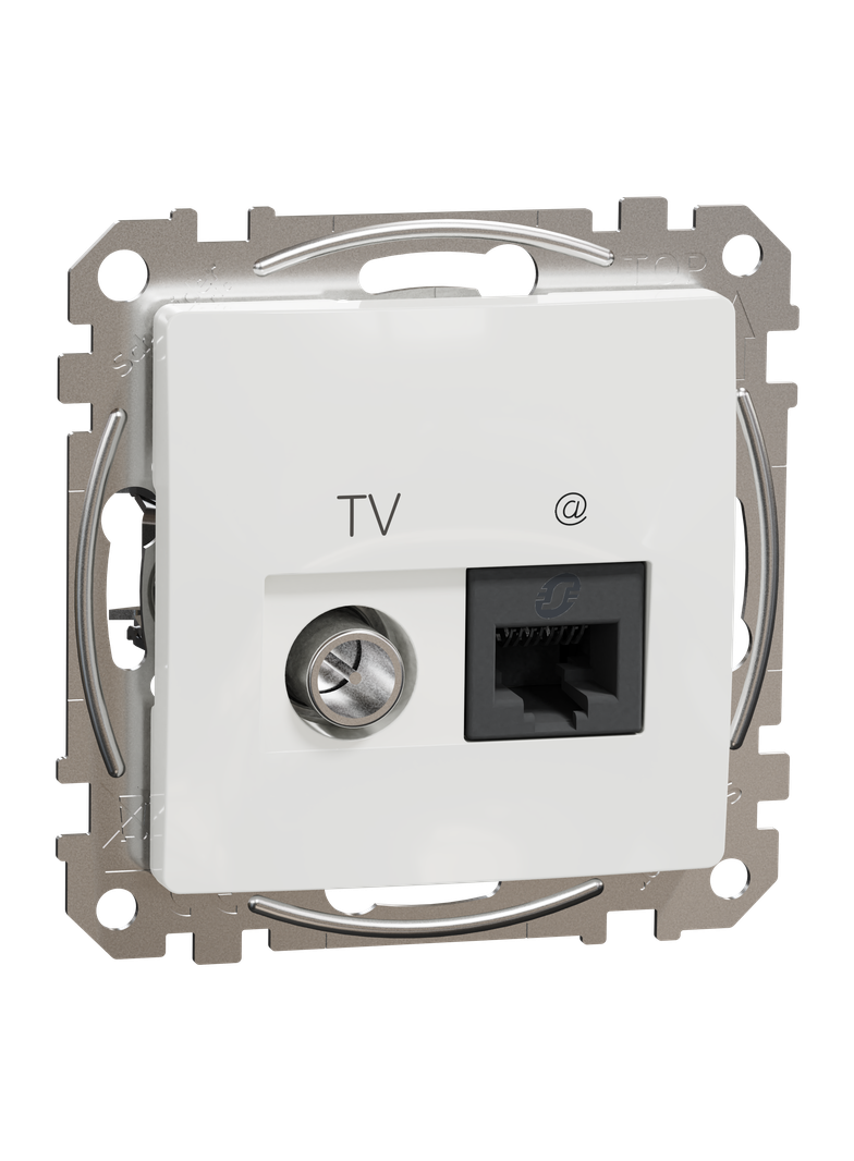 Sedna Design & Elements Gniazdo komputerowe-antenowe TV+RJ45 kat. 6 UTP białe SDD111469T SCHNEIDER