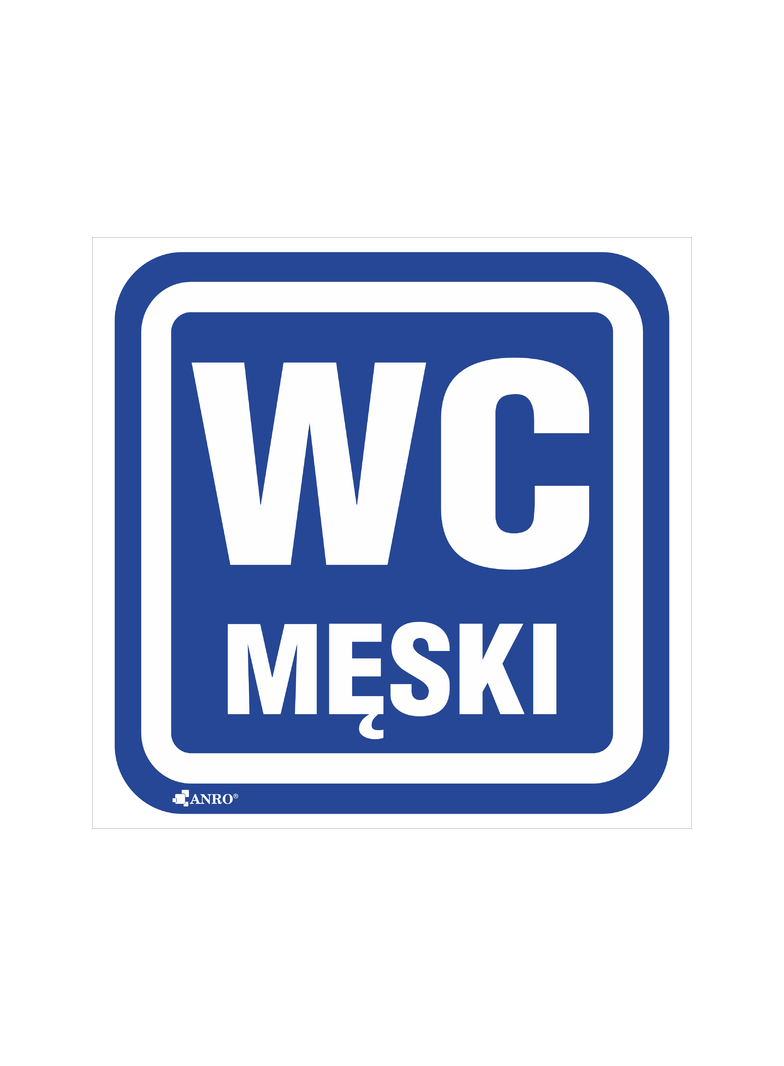 OZNACZENIE WC MĘSKI 100X100  FOLIA SAMOPRZYLEPNA