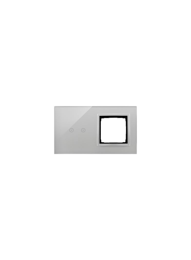 Simon 54 Touch Panel dotykowy S54 Touch 2 moduły 2 pola dotykowe poziome + 1 otwór na osprzęt S54 srebrna mgła DSTR220/71 KONTAKT