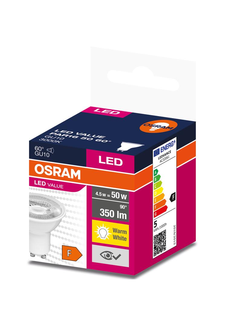 Lampa LED VALUE non-dim PAR16 50 60° 4,5W 830 230V GU10