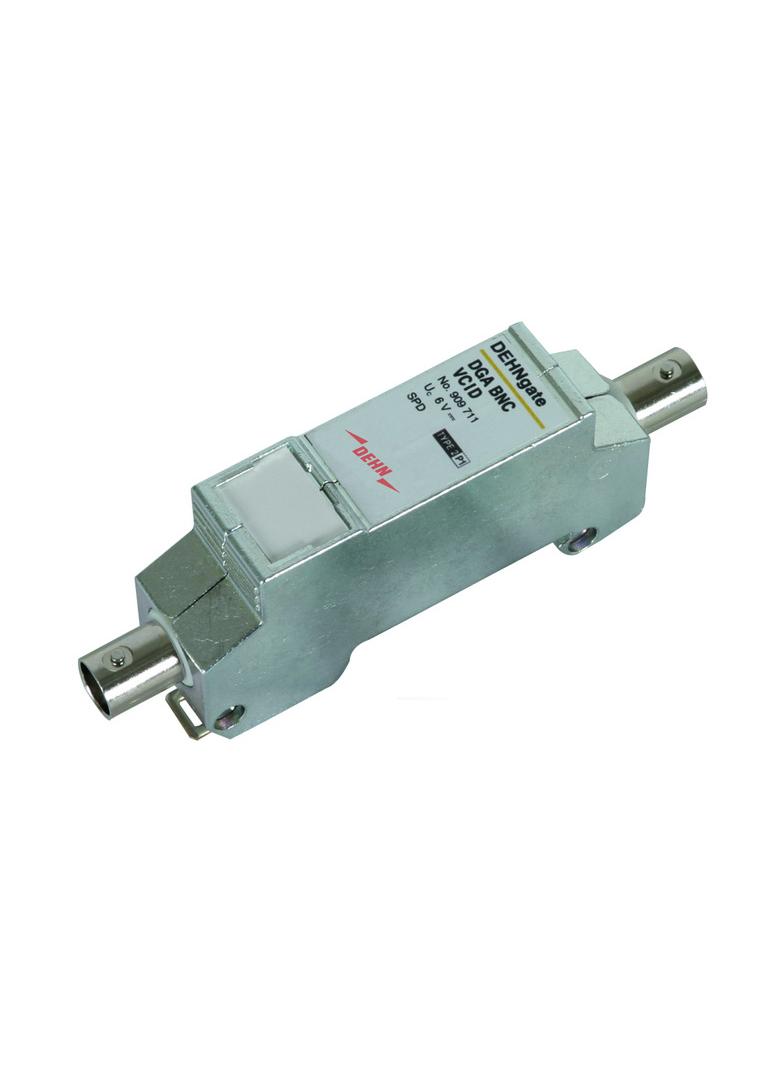 Ogranicznik przepięć DEHNgate BNC VC, adapter do ochrony kamer, gniazdo BNC/gniazdo BNC, na szynę TH