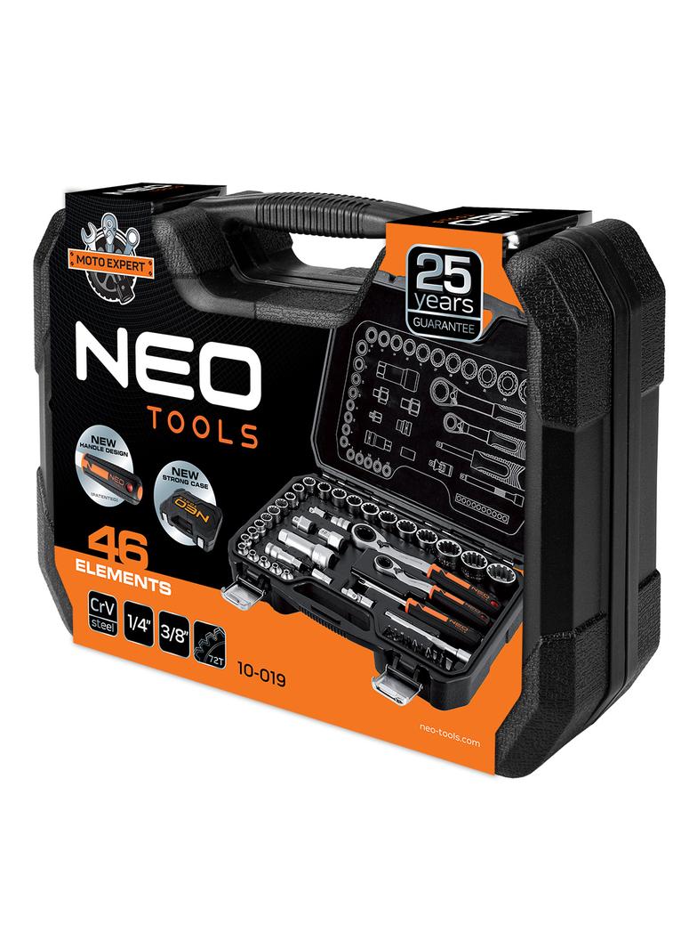 Zestaw nasadek przelotowych 1/4" + 3/8", 46 szt.