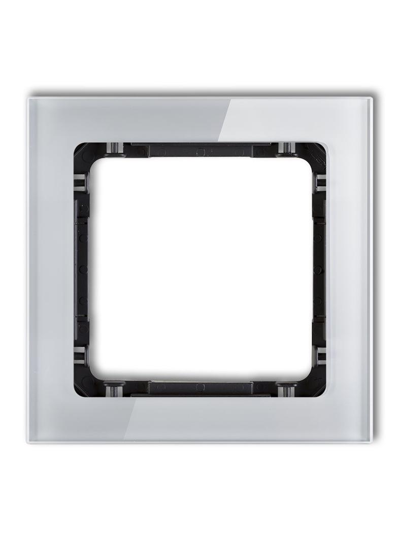 DECO Ramka uniwersalna pojedyncza - efekt szkła (ramka: szara; spód: czarny)