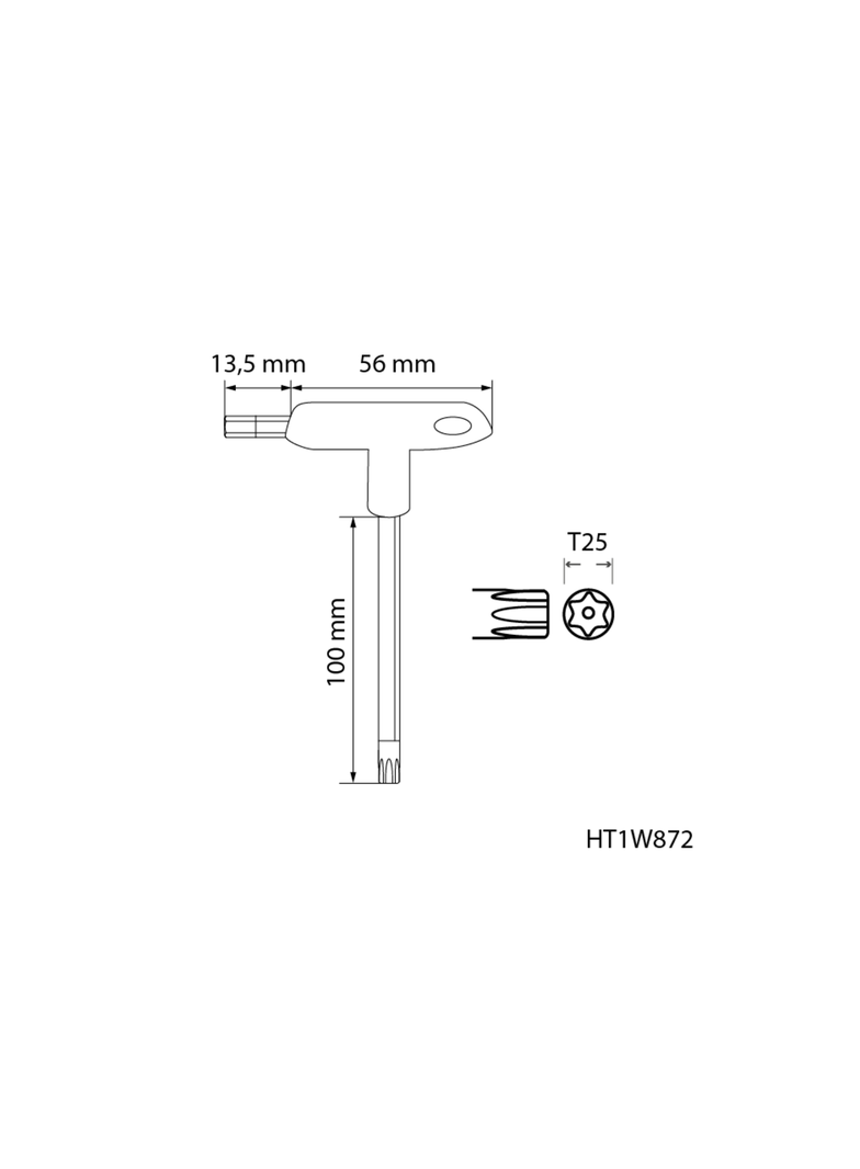 Klucze torx security typu-T, długie TT25