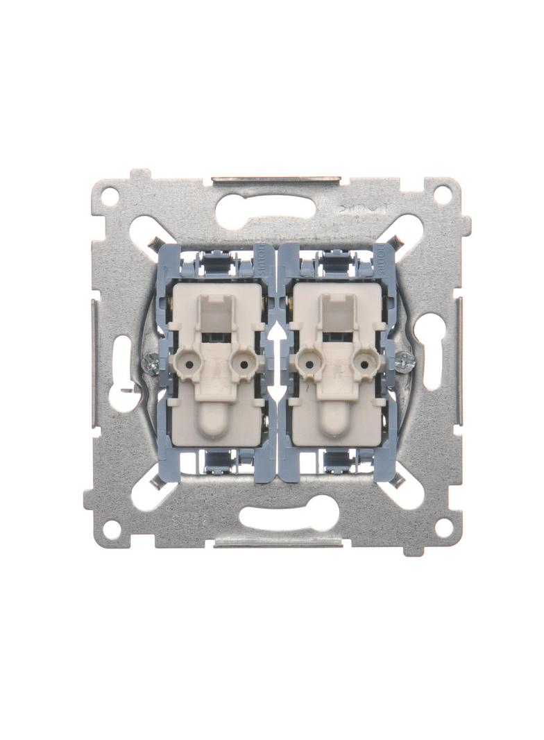 Simon 54 Łącznik schodowy podwójny z podświetleniem (mechanizm) 10A 250V szybkozłączka *Posiada 2 niezależne układy podświetlenia SW6/2XLM KONTAKT