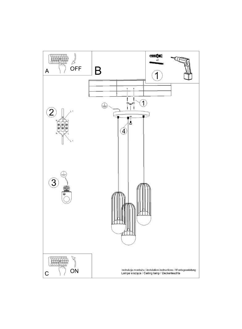 Lampa wisząca BRINA 3P biała