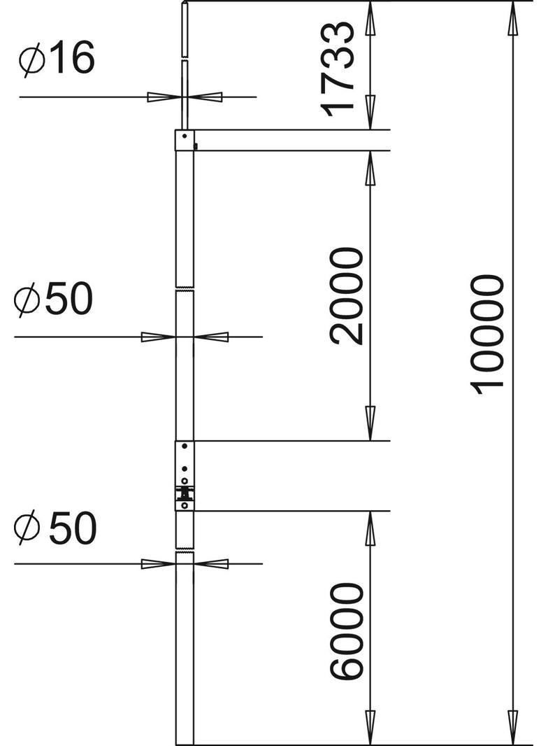isFang IN 10000, Maszt rurowy izolowany