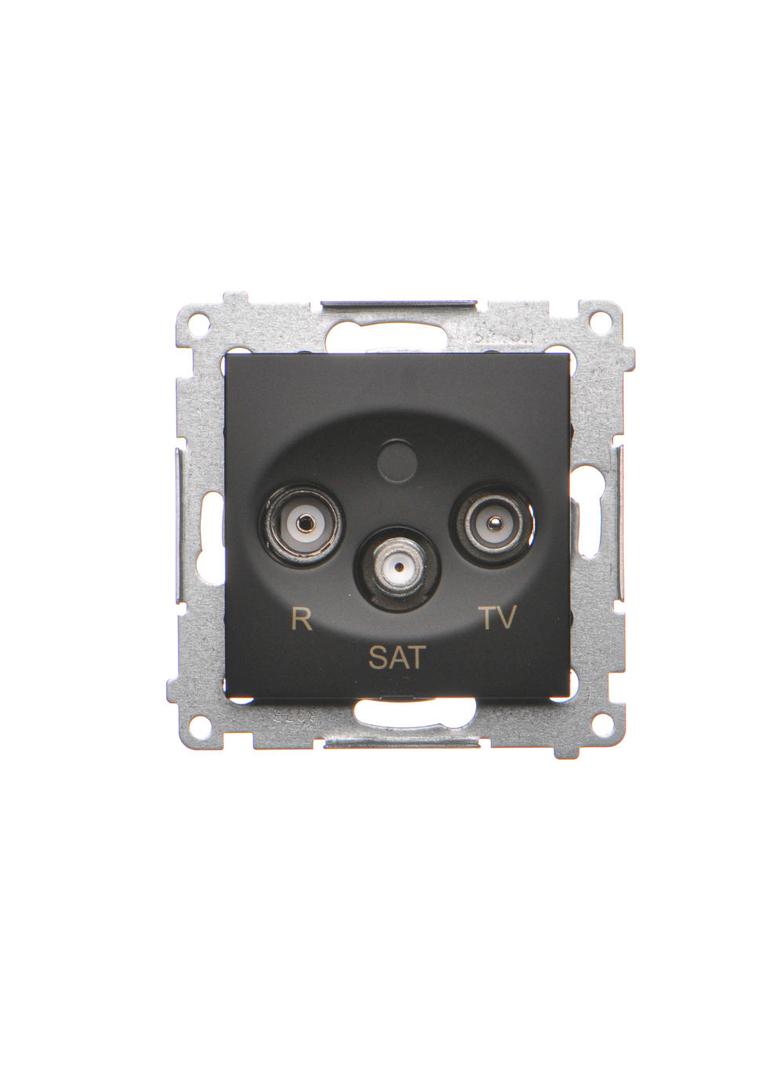 Simon 54 Gniazdo antenowe R-TV-SAT końcowe/zakończeniowe czarny DASK.01/49 KONTAKT