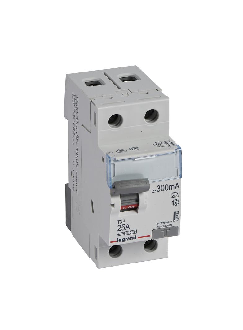 WYŁĄCZNIK RÓŻNICOWOPRĄDOWY P 302 2P 25A 300MA TYP A SERII TX3, Legrand
