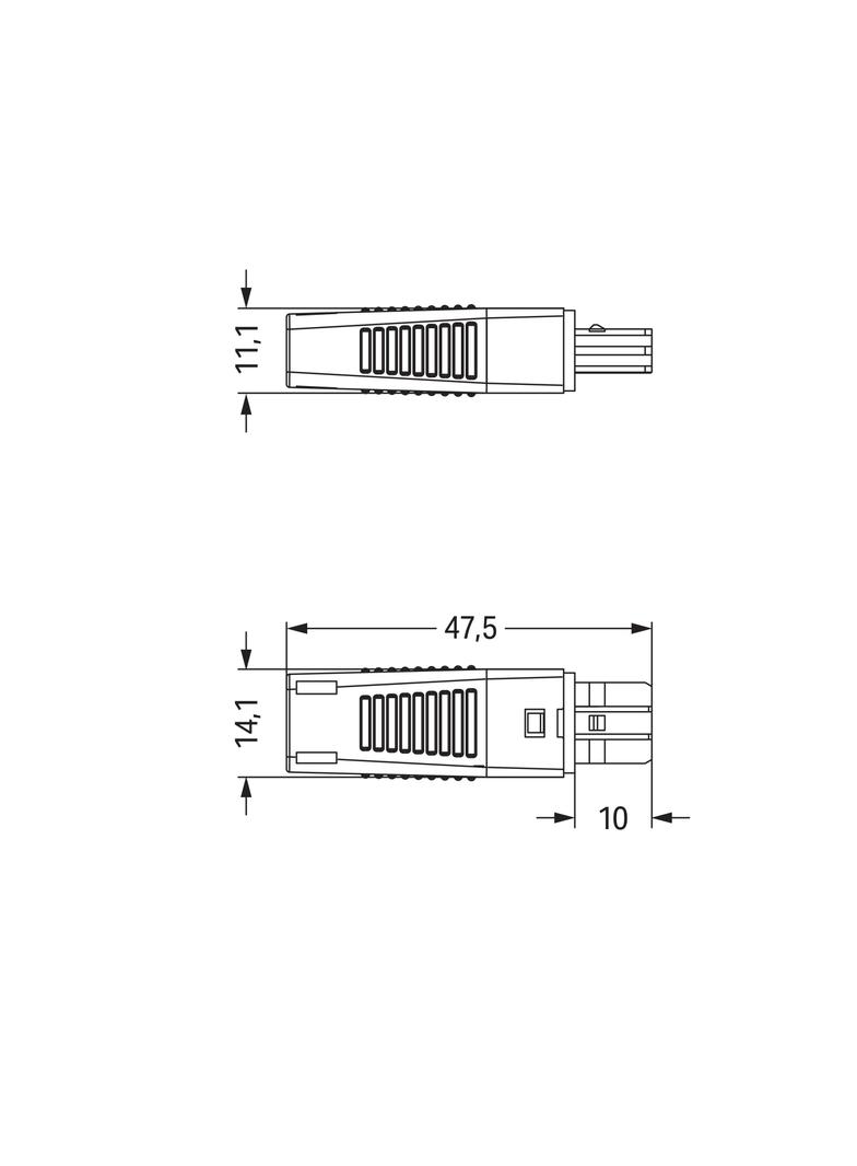 WINSTA EIB gniazdo 2-torowe zielone z obudową odciążającą naciąg