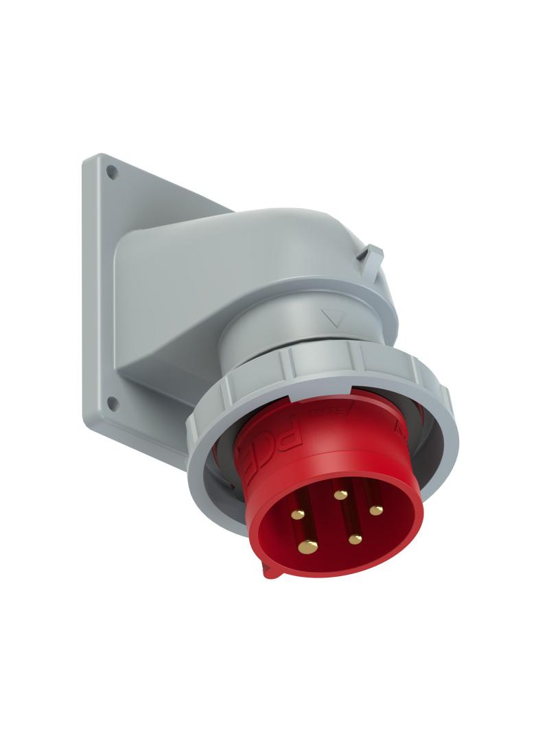 WTYCZKA TABLICOWA KĄTOWA TURBO TWIST 16A 3P+Z+N 400V 50/60Hz 6h IP67 (KOŁNIERZ 90X100, ROZSTAW ŚRUB