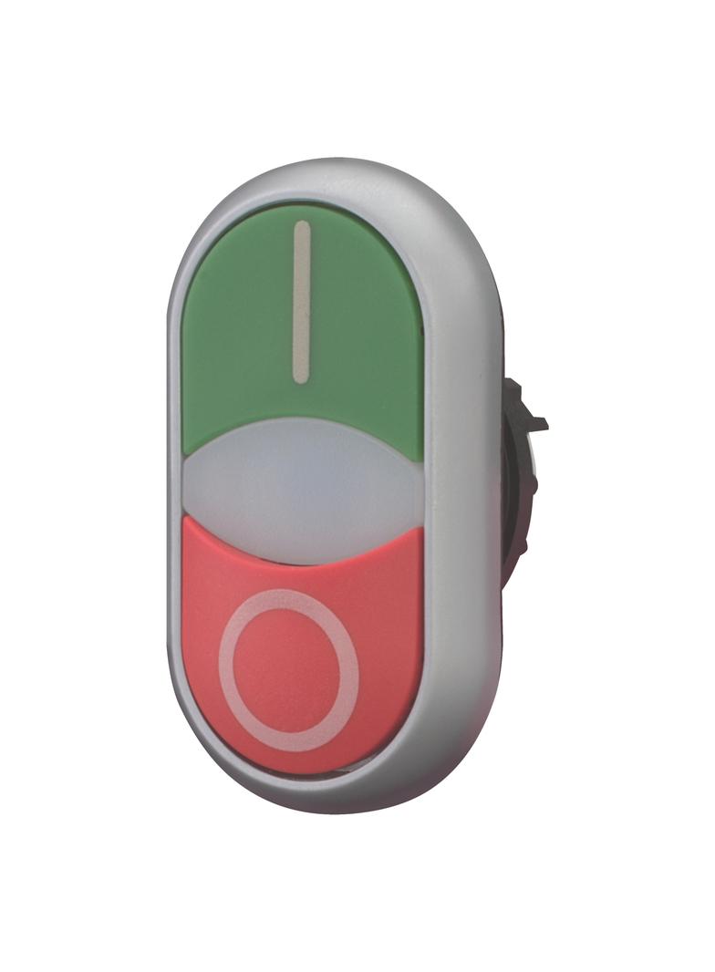 M22-DDLM-GR-X1/X0 Przycisk podwójny z samopowrotem i z możliwością podświetlenia 284830 EATON