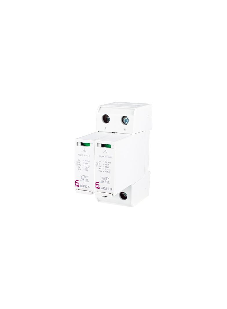 Ogranicznik przepięć T1+T2 (B+C) - bez prądu upływu TEC SM T12 300/12,5 2+0 002440542 ETI