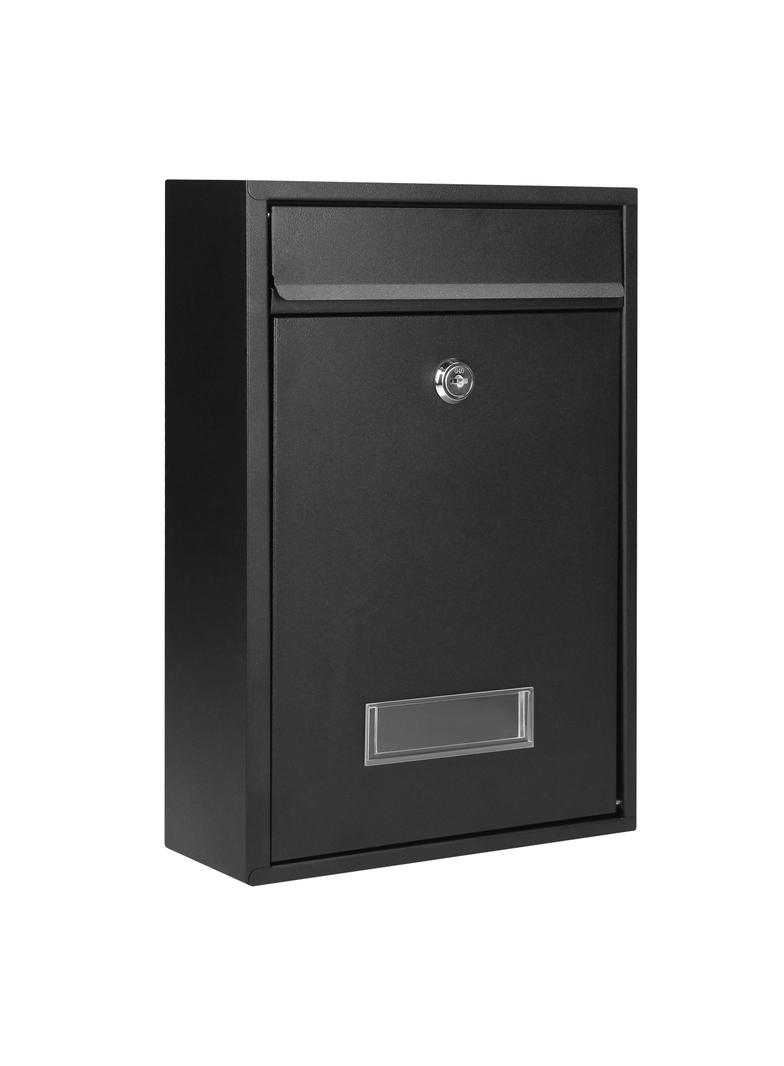 Skrzynka na listy BALI z galwanizowanej stali mała z wizytownikiem kolor czarny MB-3/B ORNO