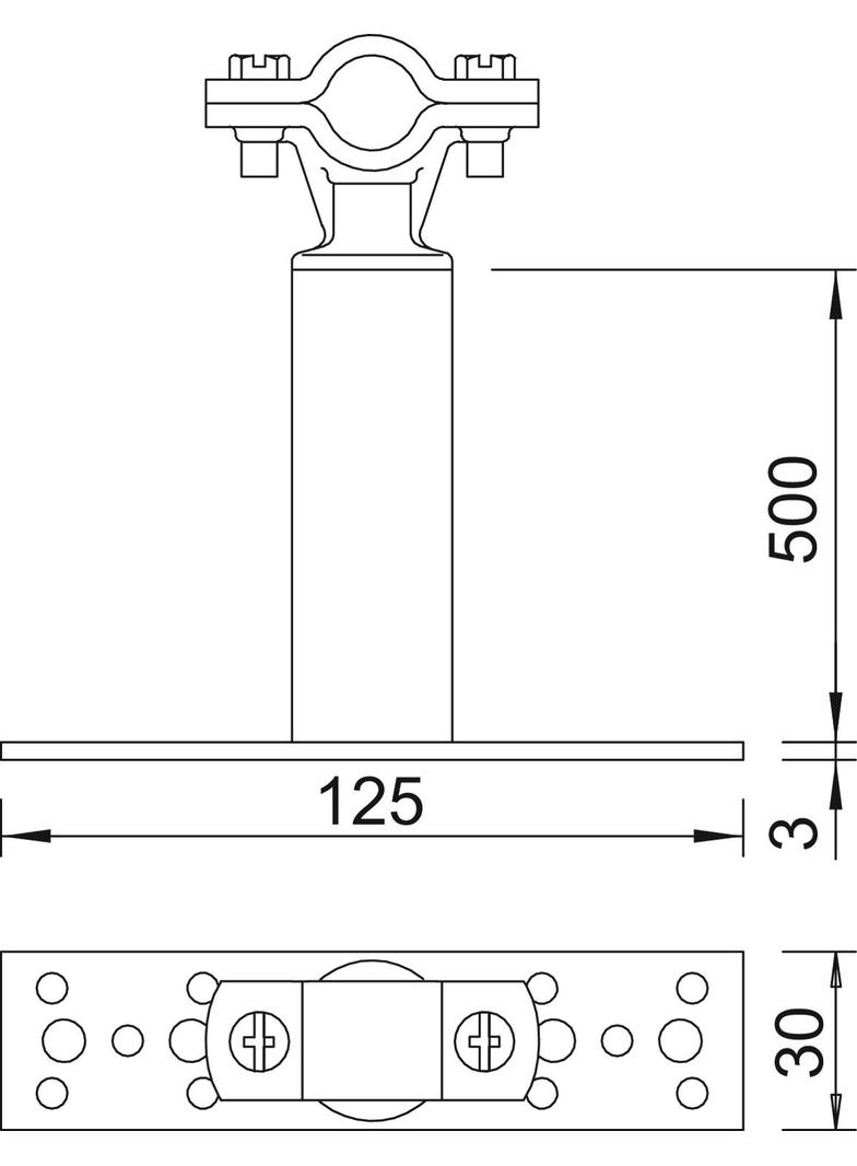 ISO-A-500, UCHWYTY ISO Z KOMPL.ZAMOC.500MM