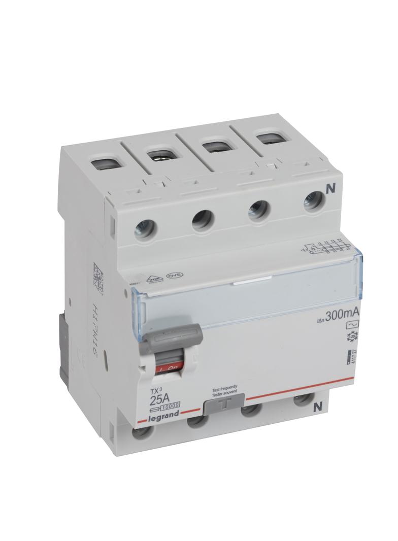Wyłącznik Różnicowoprądowy 4P 25A 0,3A Typ AC P304 TX3 411727 LEGRAND