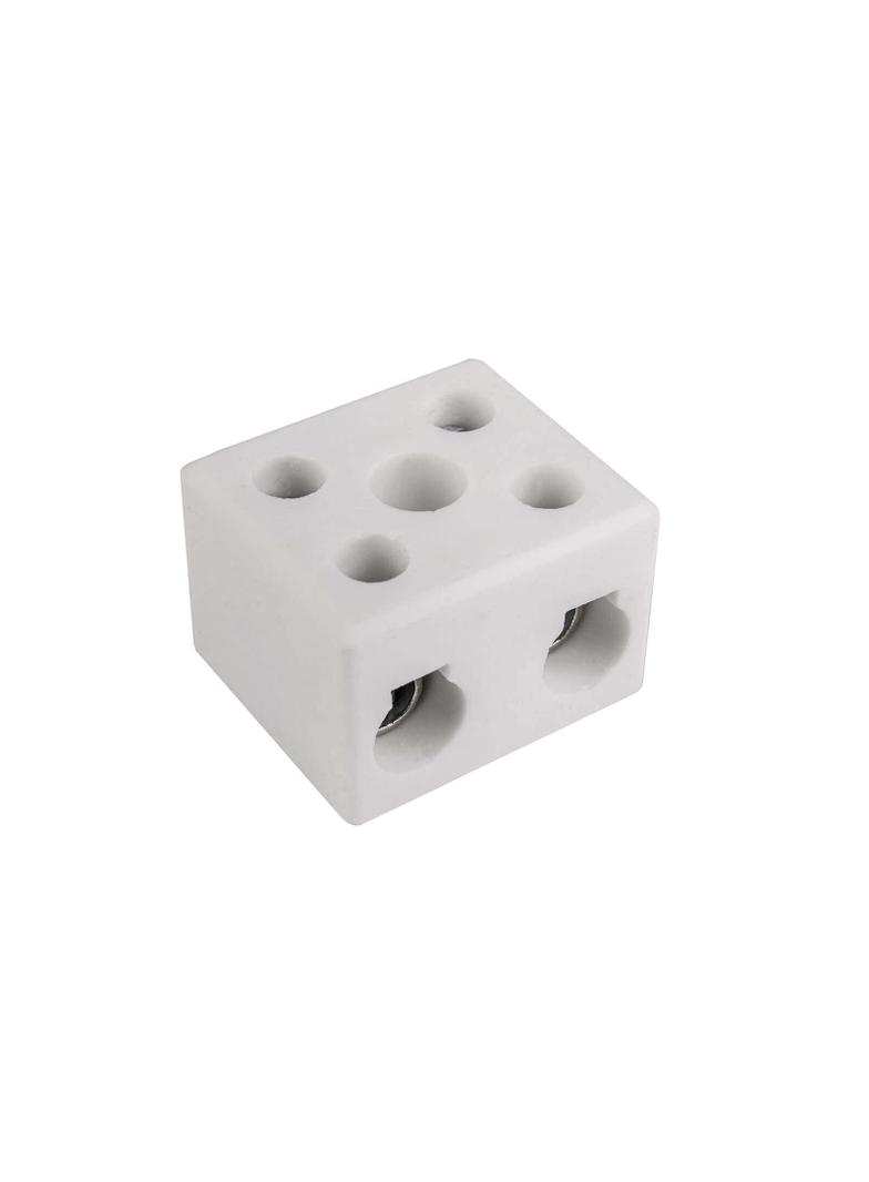 Złączka gwintowa porcelanowa 16mm² 2‑tory biała z 1 otworem montażowym CPO‑30A‑2P 80732516 SIMET