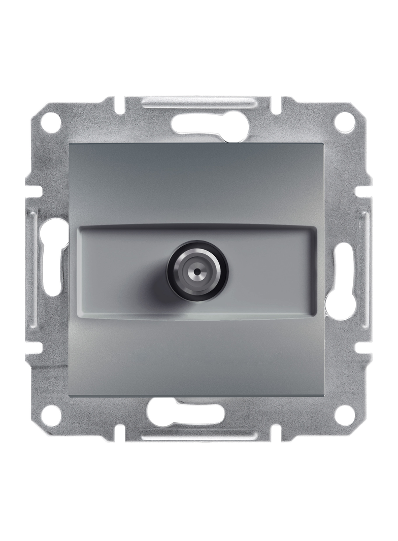 Asfora, gniazdo SAT końcowe 1dB, bez ramki, stal