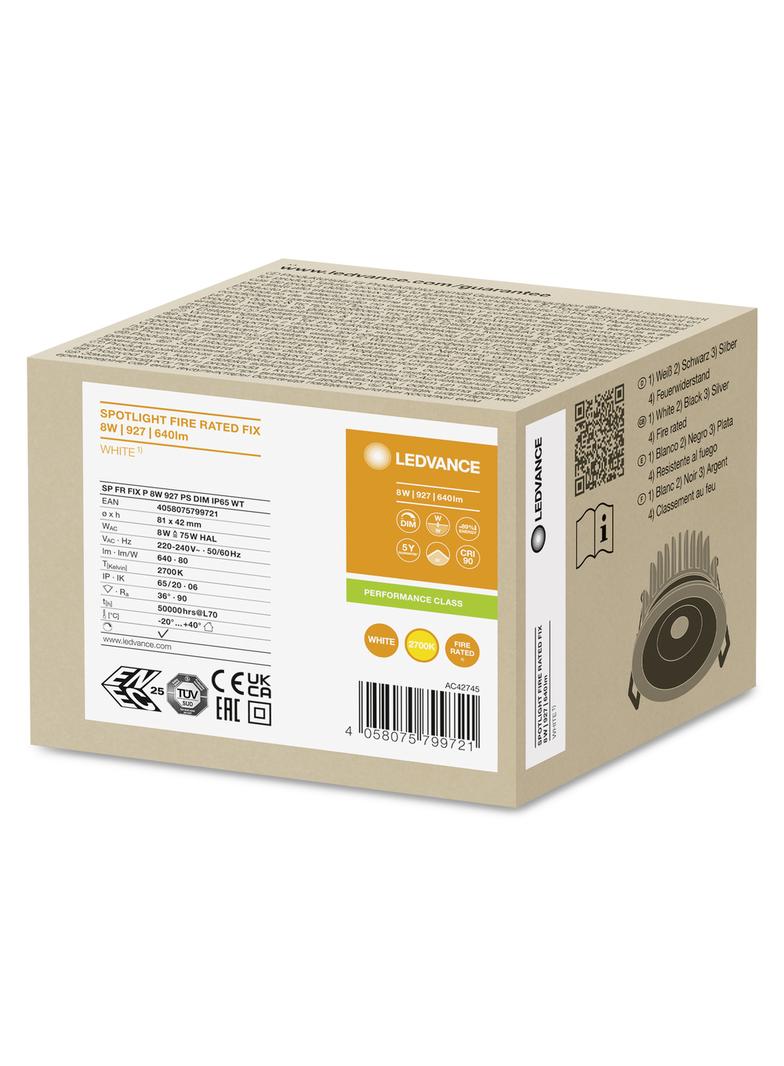 Oprawa SP FP FIX P 8W 927 PS DIM IP65 WT