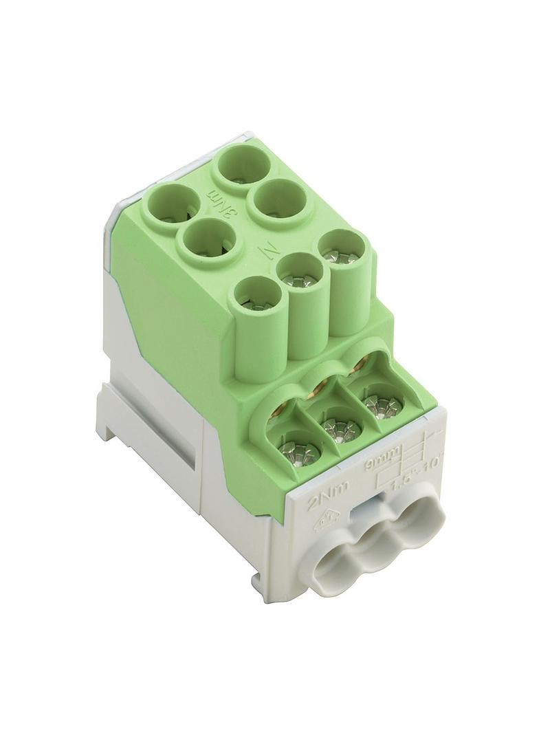 WPD 100 2X25/6X10 GN Złączka szynowa przelotowa, nr katalogowy 1561930000