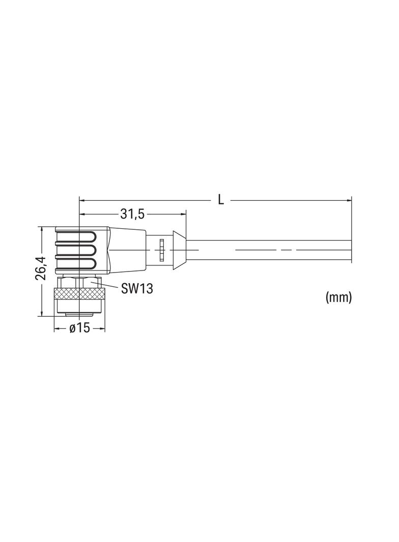 przewód do czujników/el.wykonawczych gniazdo kątowe M12/wolny koniec 1,5m