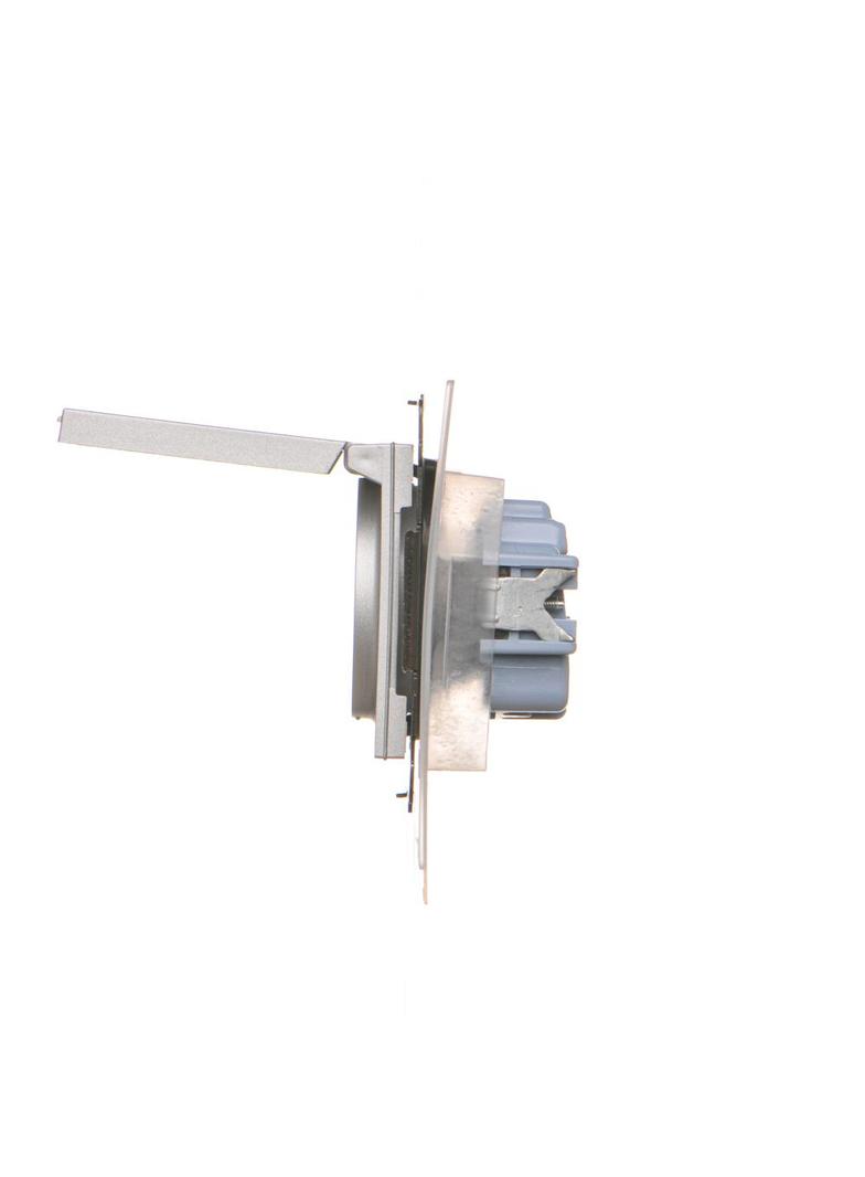 Simon 55 Gniazdo wtyczkowe do wersji IP44 z uszczelką szybkozłączka Klapka W kolorze pokrywy Aluminium mat TGZ1BCZ.01/143 KONTAKT
