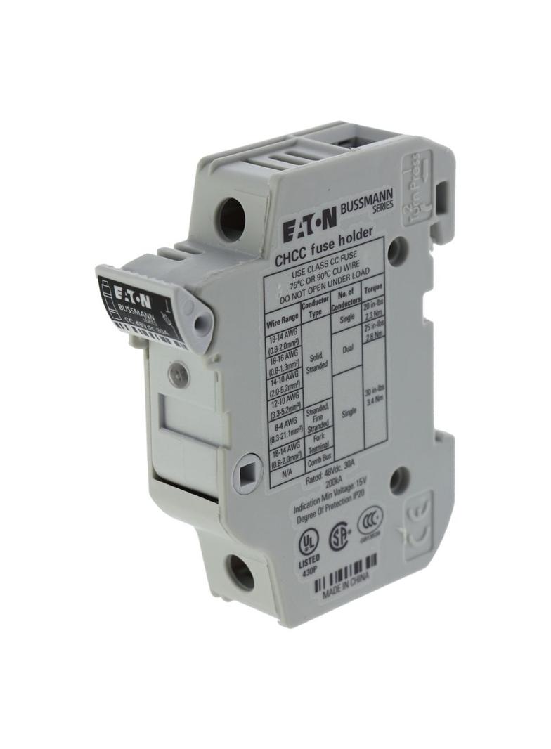 1P 30A 48Vdc10X38 Class CC fuse with LED Podstawa bezpiecznikowa,CHCC 48VDC 30A S1P 48U CHCC1DI-48U