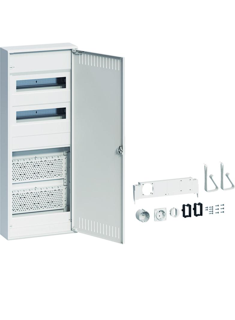 volta hybrid Rozdzielnica hybrydowa n/t, 24M, 2x płyta, 1x gniazdo, drzwi stal.