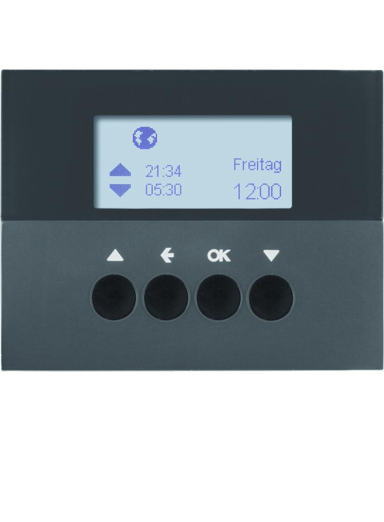BERKER K.1 Żaluzjowy łącznik czasowy z wyświetlaczem do sterowania żaluzjami antracyt 85741175 HAGER