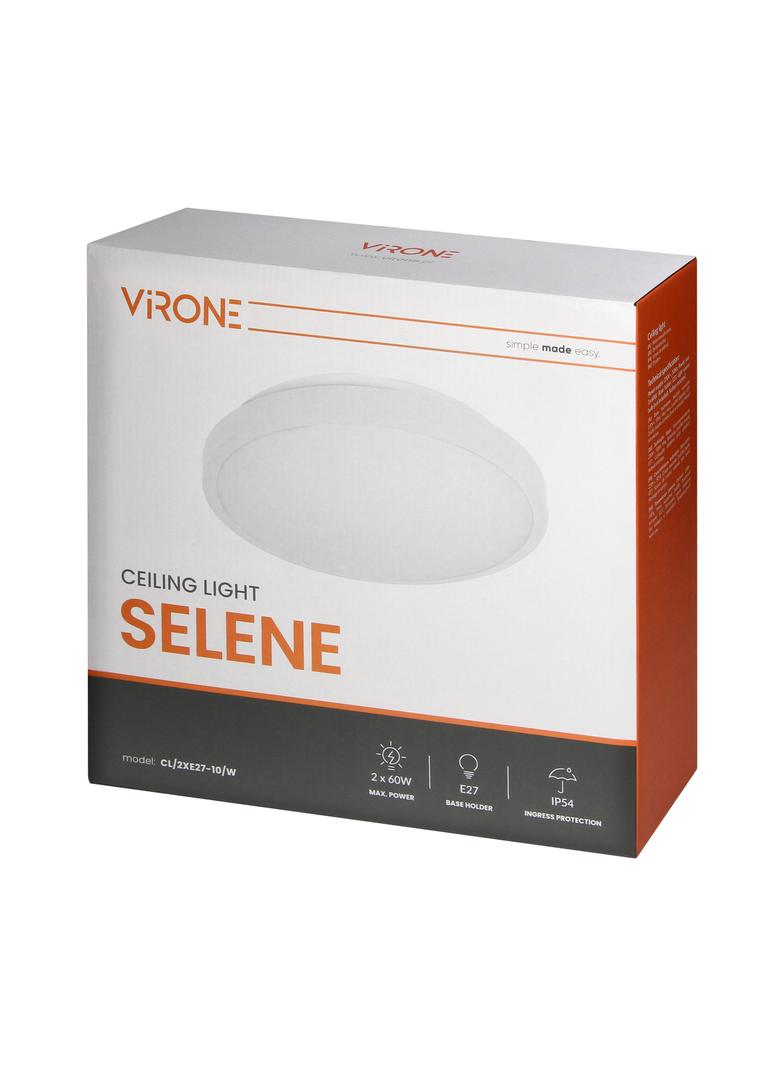 Lampa sufitowa SELENE plafon 2xE27 2x60W klosz matowy IP54 biały