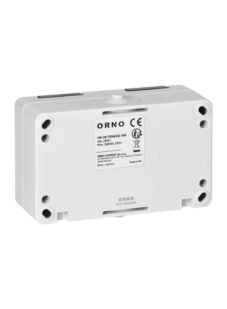 Gniazdo podwójne natynkowe 2x schuko IP54 biało-czarne AQUATIC MINI OR-OE-7306(GS)/WB ORNO